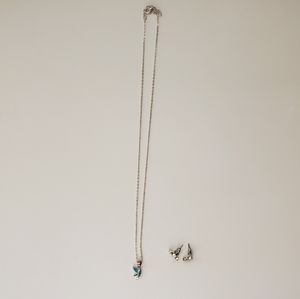 Matching Butterfly Necklace & Earrings